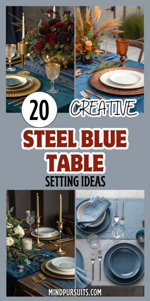 20 Steel Blue Table Setting Ideas for Modern Holiday Dinners