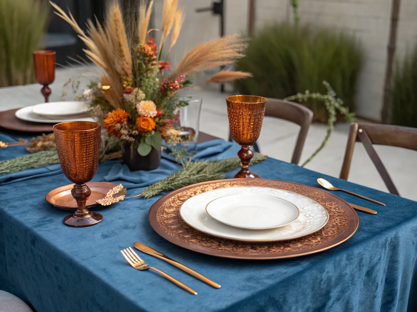 Autumn Copper &Steel Blue