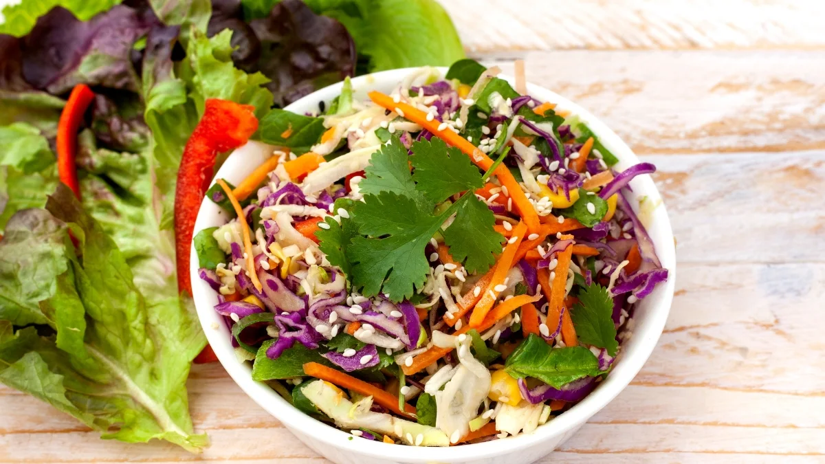 Cabbage Almond Black Rice Slaw