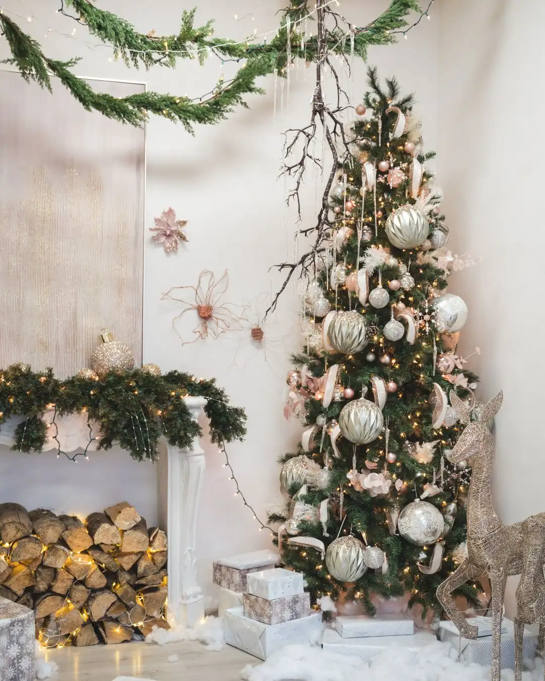 Rustic Glam Champagne Christmas