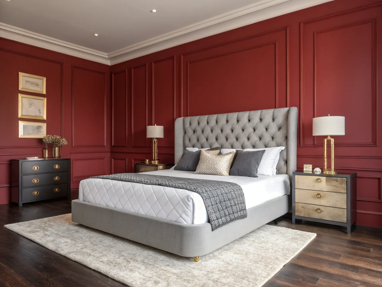 Classic Contrast Grey and Cherry Red Walls