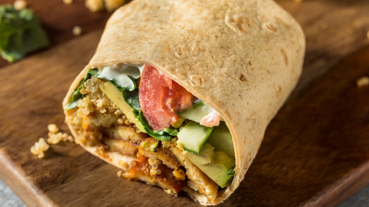 Collard Hummus-Tempeh Wrap