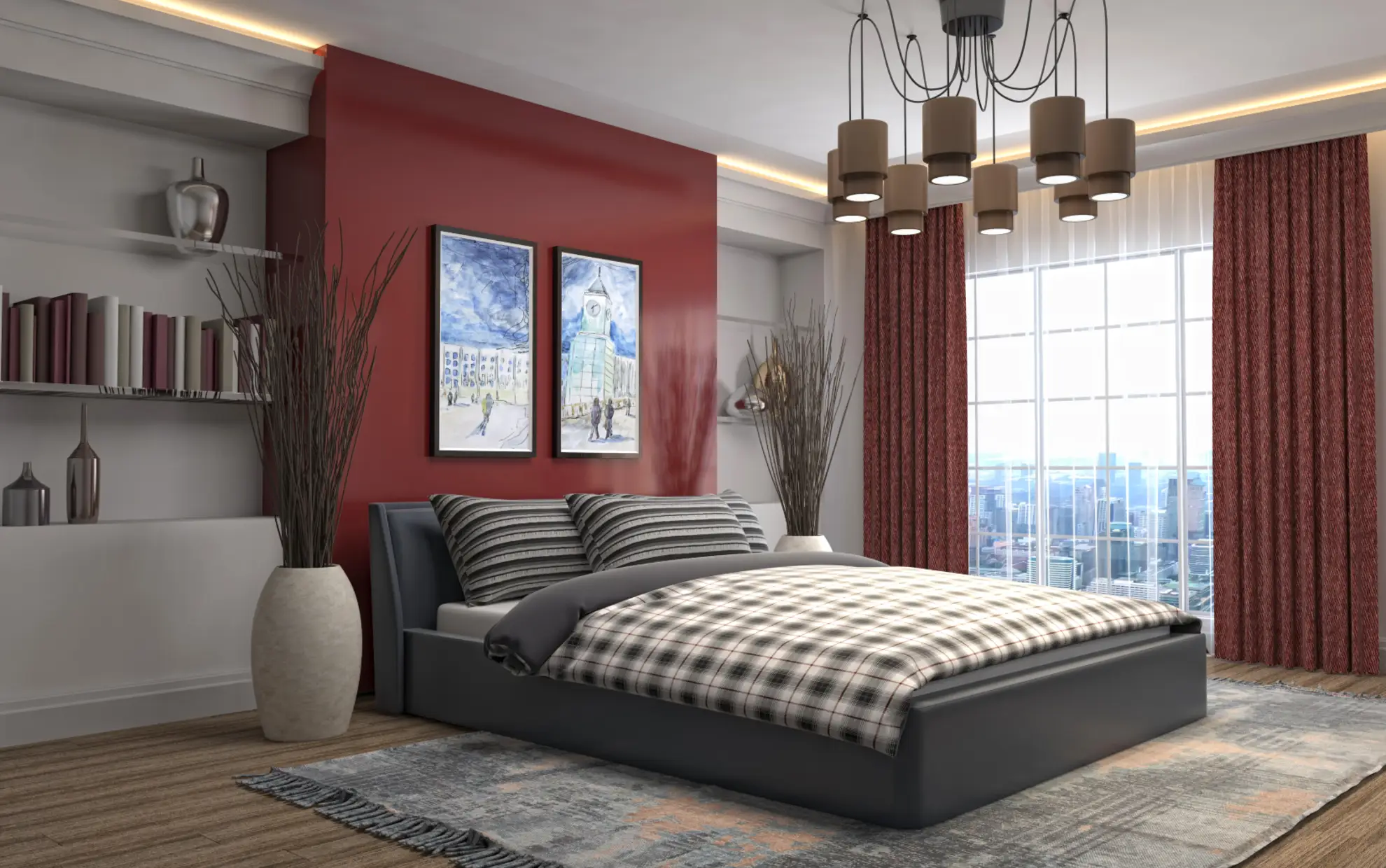 Contemporary Crimson Accent