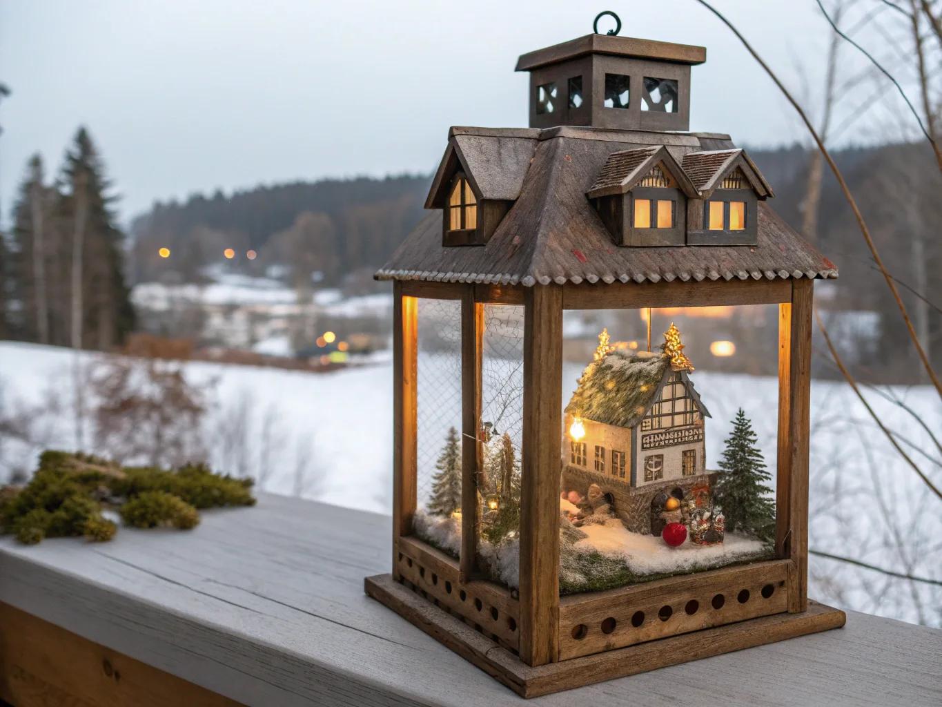 Cozy Lantern Village Pyramid
