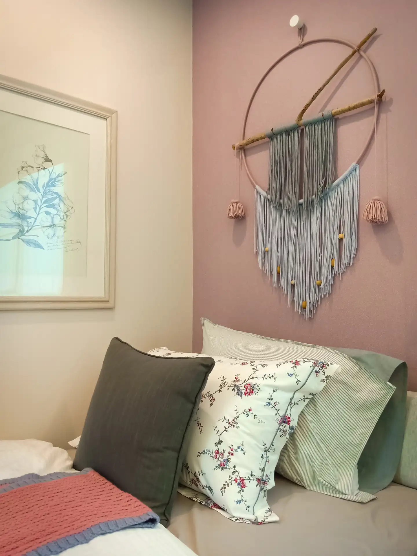 DIY Macrame Wall Art with Accent Color Scheme
