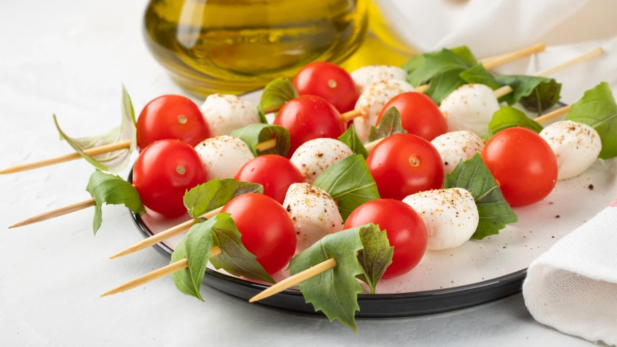 Deconstructed Caprese Skewers