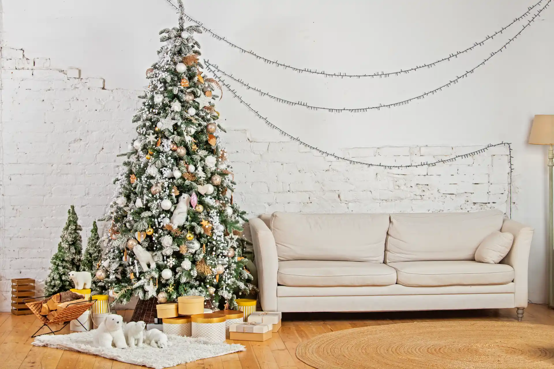 Elegant Winter Wonderland Living Room
