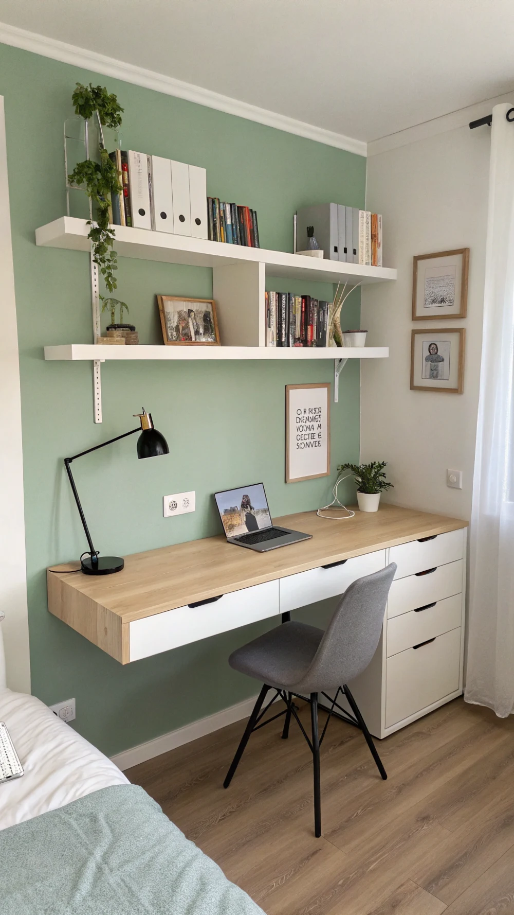 Floating Desk & Shelf Combo