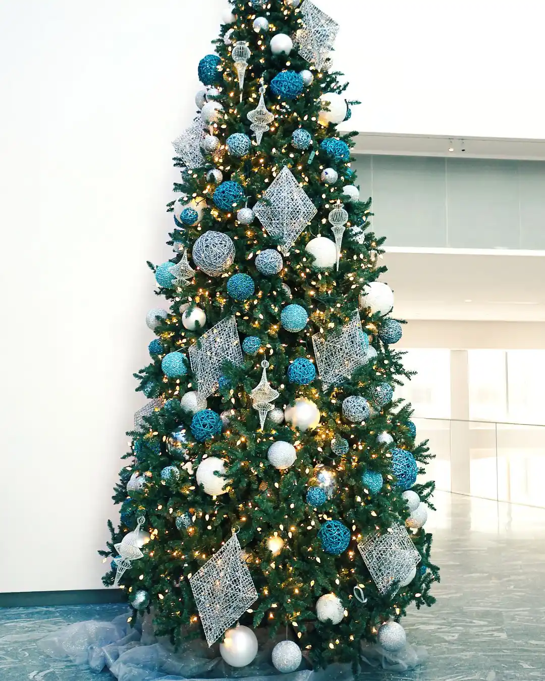 Icy Blue and Silver Winter Wonderland Tree