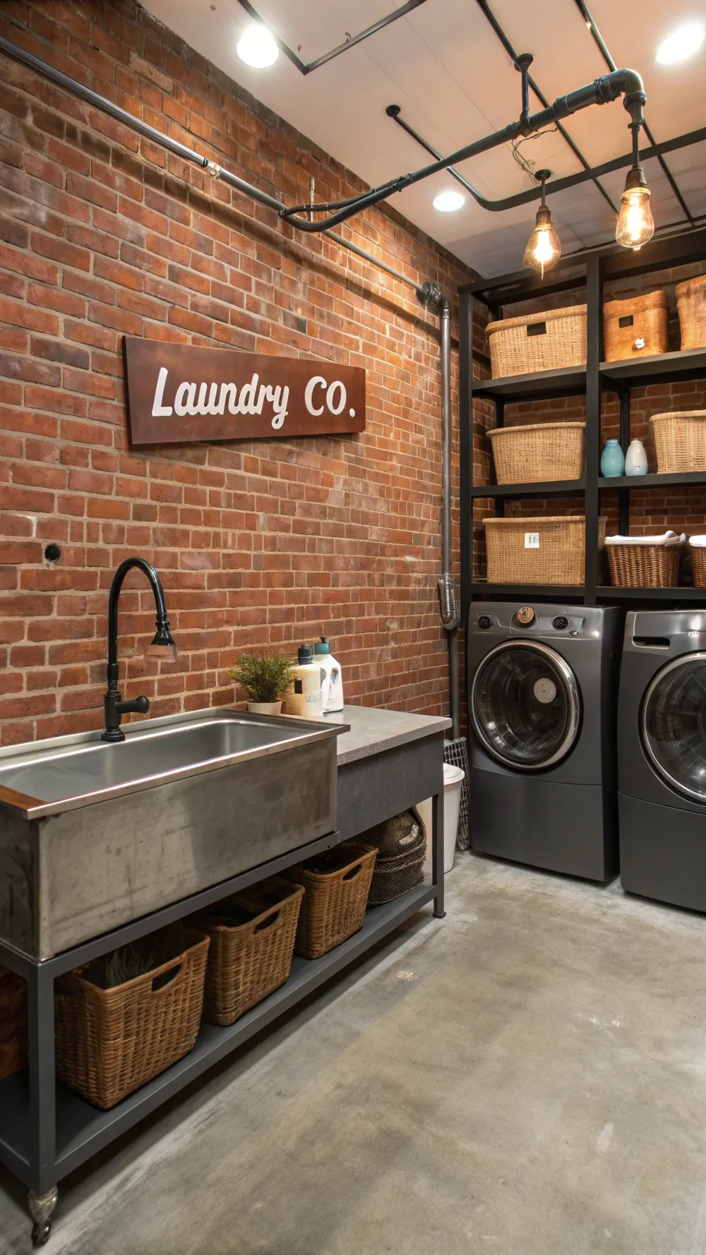 Industrial Loft Laundry Zone