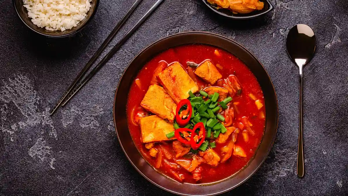 Kimchi Brown Rice Fermented Tofu Bowl