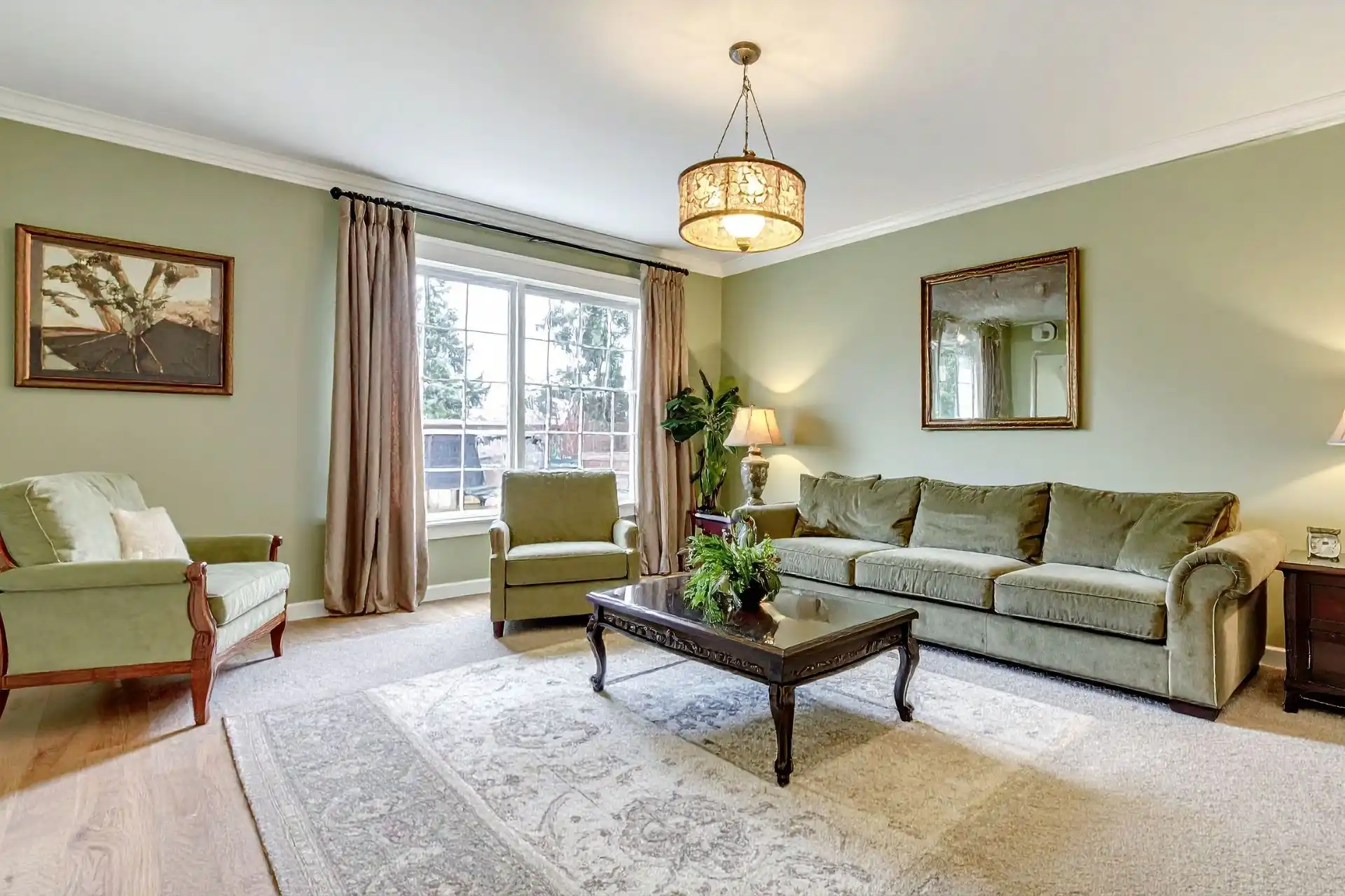 Monochromatic Green Furniture and Walls
