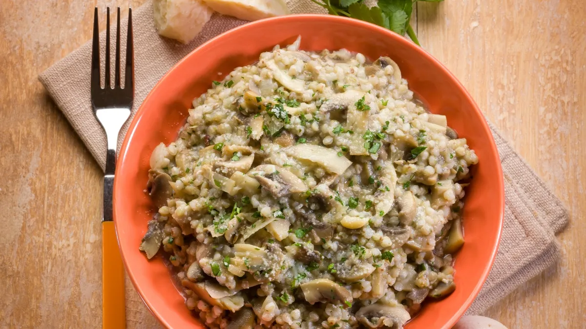Mushroom & Barley Risotto with Parmesan