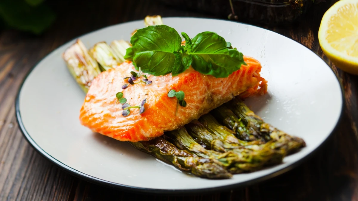 One-pan lemon Herb Salmon with Asparagus