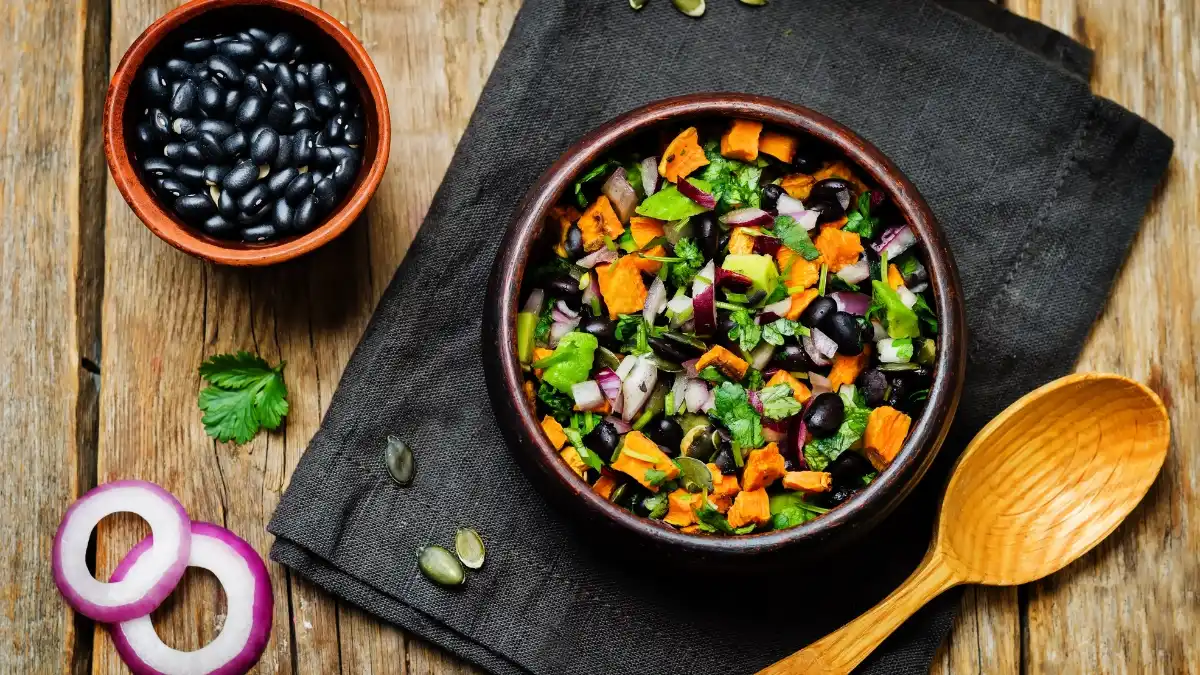 Purple Sweet Potato Black Bean Bowl