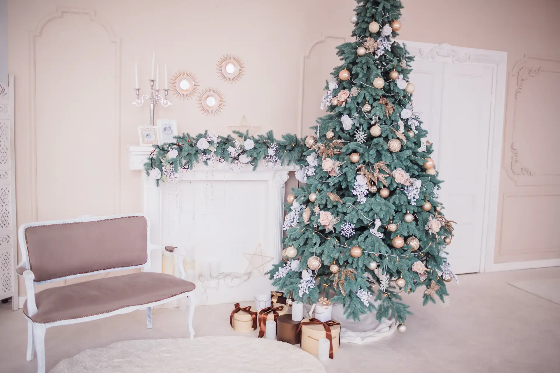 Rose Gold and Pine Tree