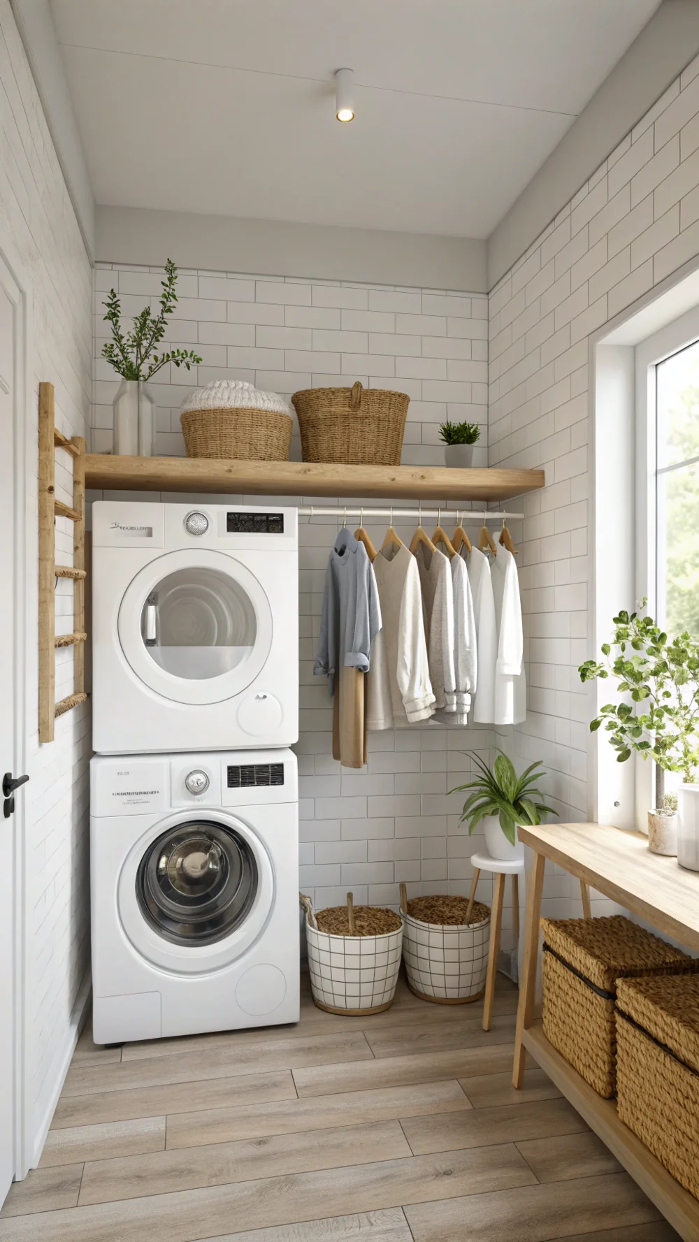 Scandinavian Minimalist Laundry Closet