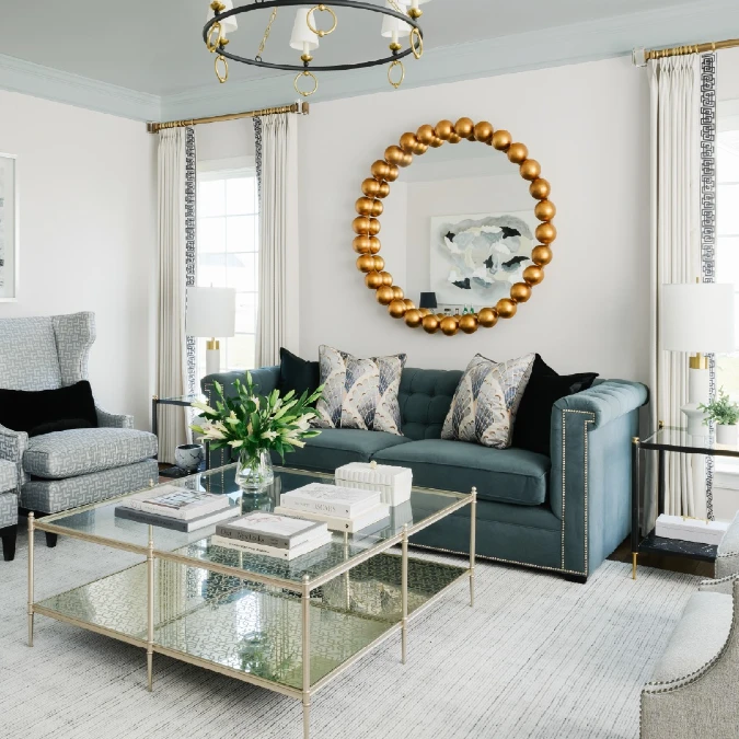 Sculptural Statement Mirror Placement