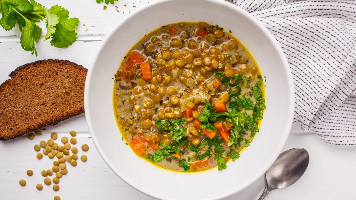 Spiced Carrot Lentil Sunflower Soup