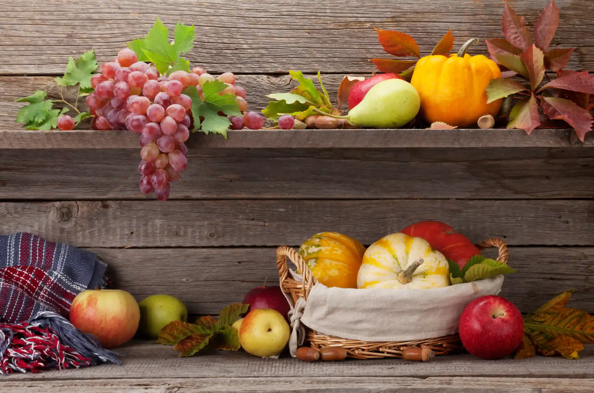 Tiered Rustic Harvest Shelf Display