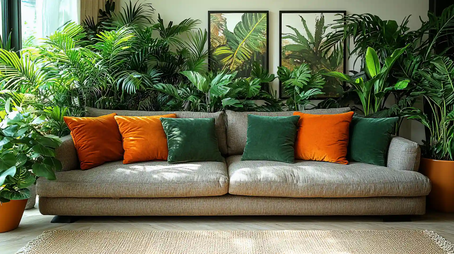 Tropical Green Haven Living Room