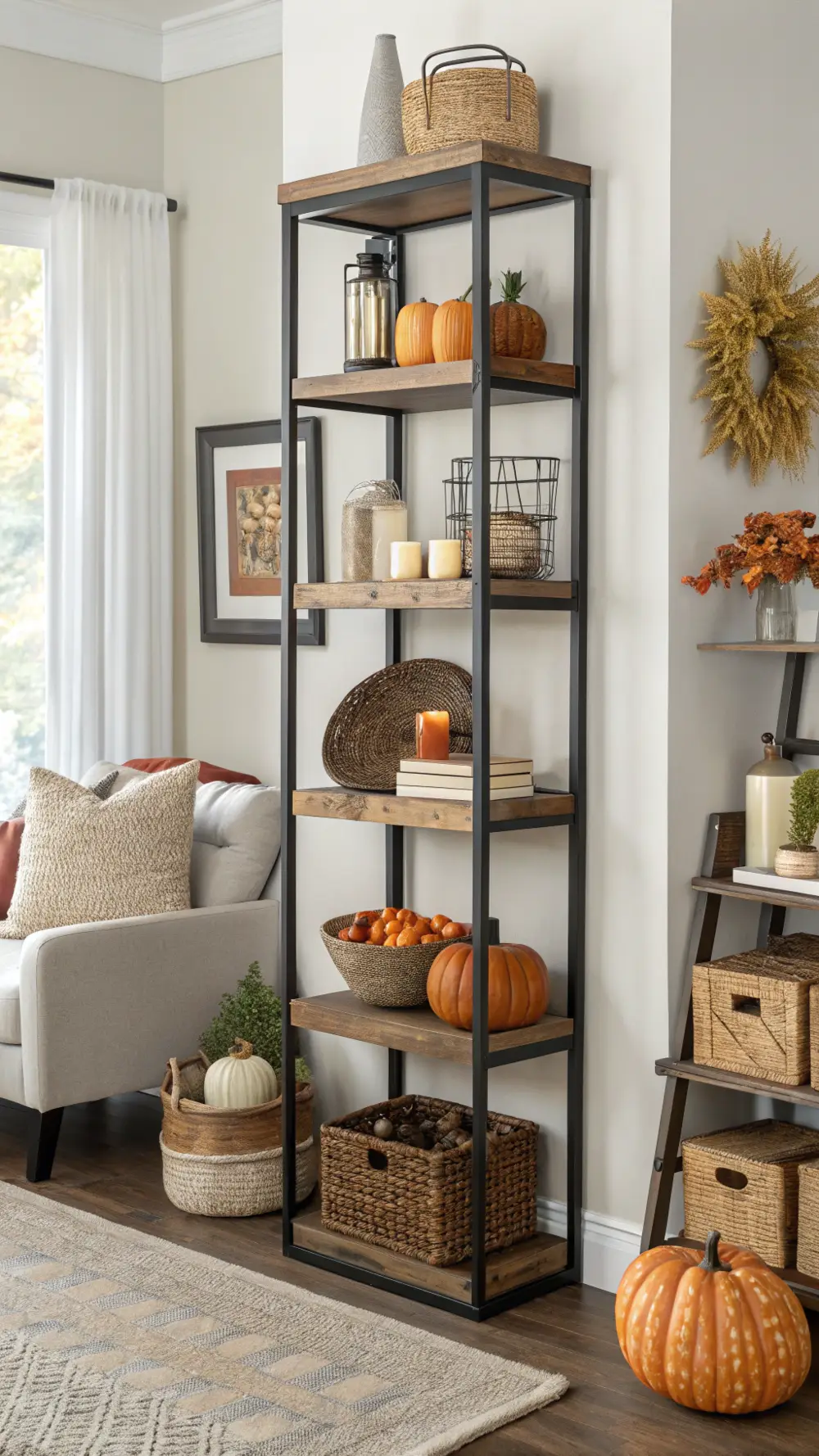 Vertical Wall Shelves for Seasonal Décor