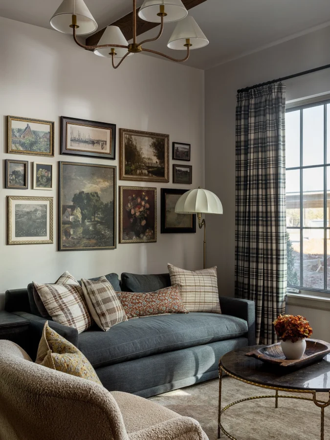 Vintage Gallery Wall and Plaid Accents