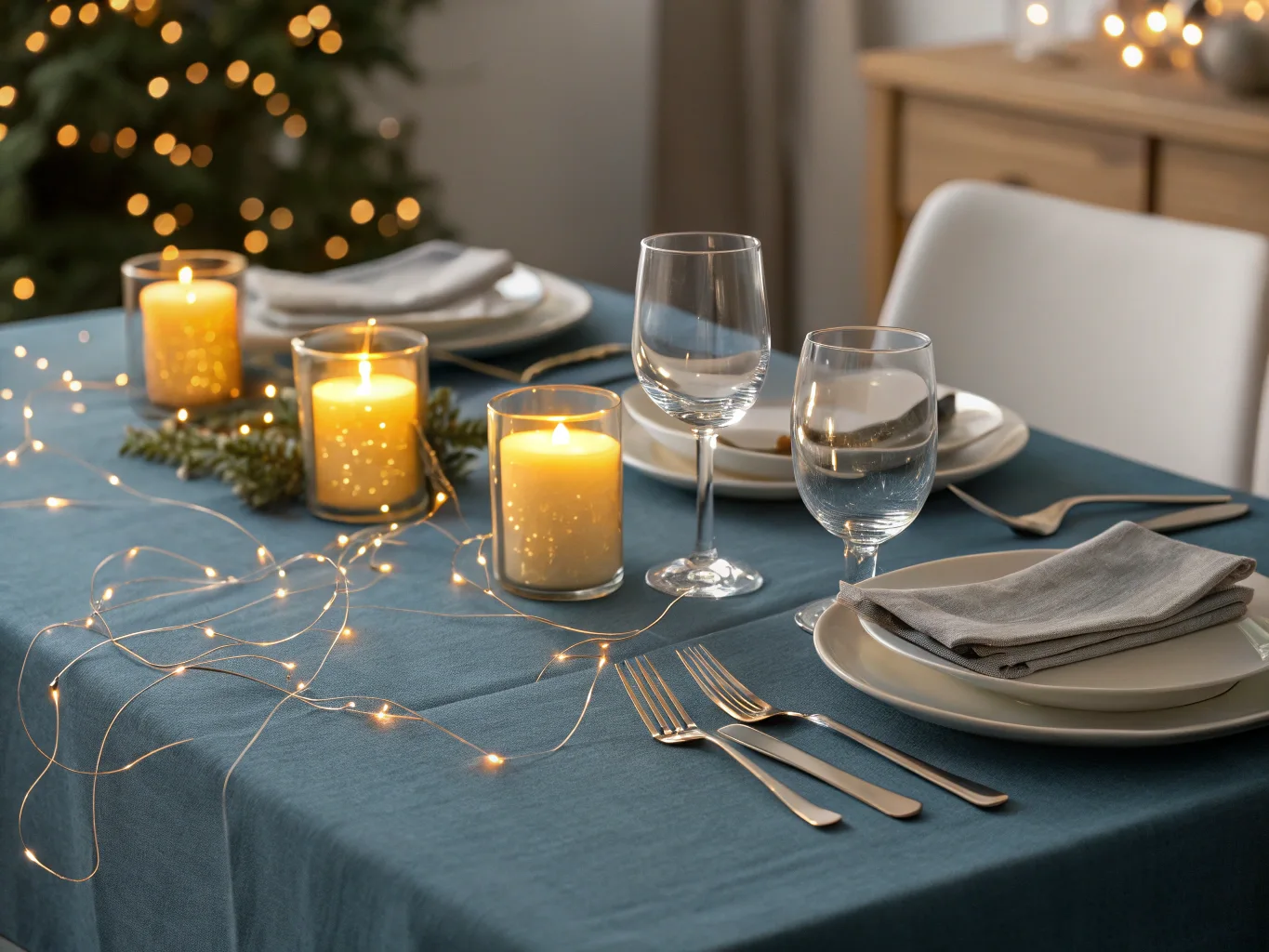 Warm Glow on Icy Blue