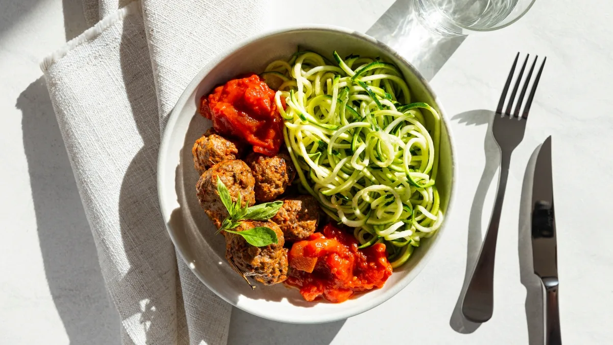 Zucchini Noodles with Turkey Sausage